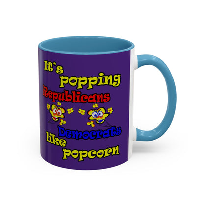 popping like popcorn - Accent Mug (purple)