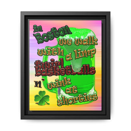 celtics logo - framed canvas art (color blur)