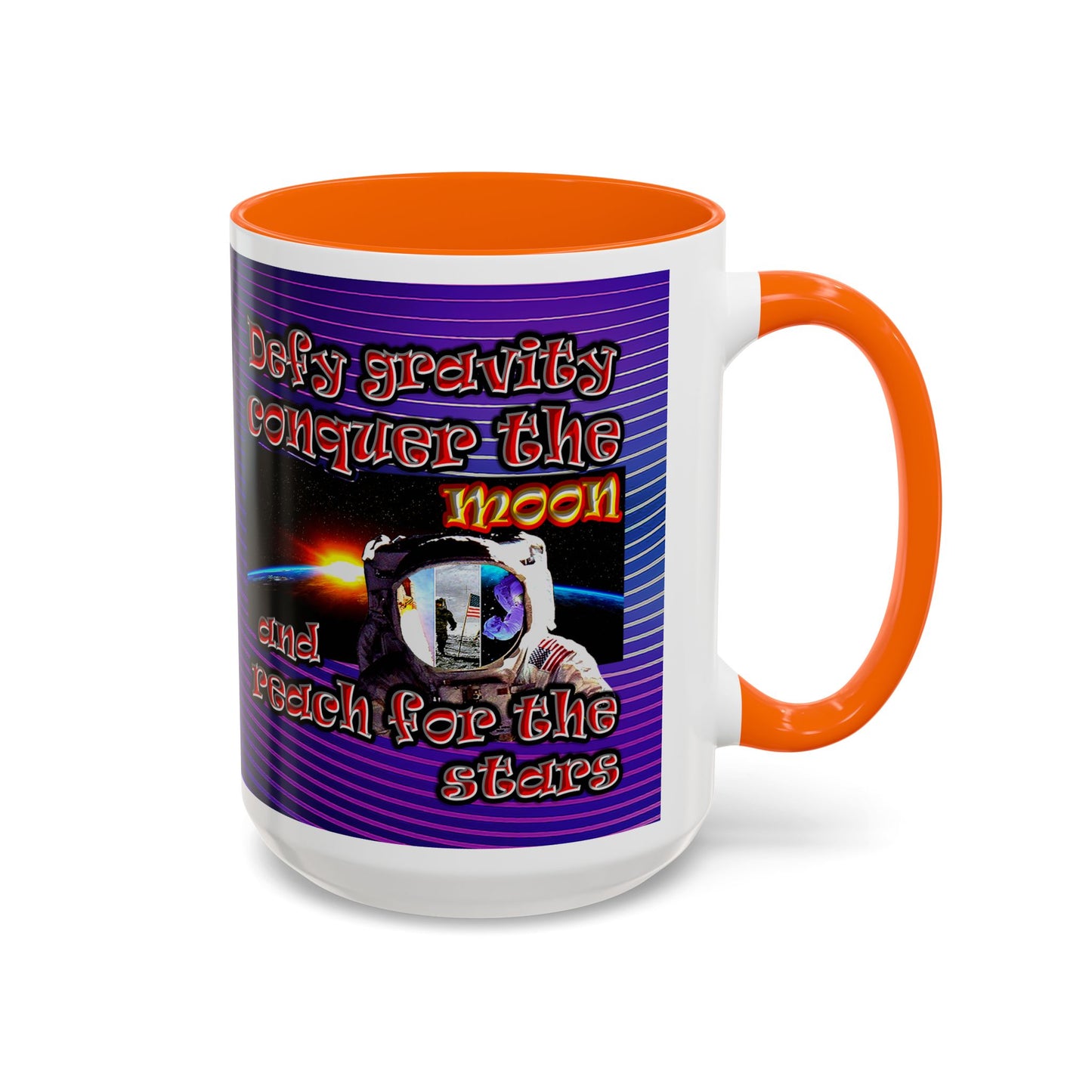 defy conquer reach - Accent Mug (purple wave)