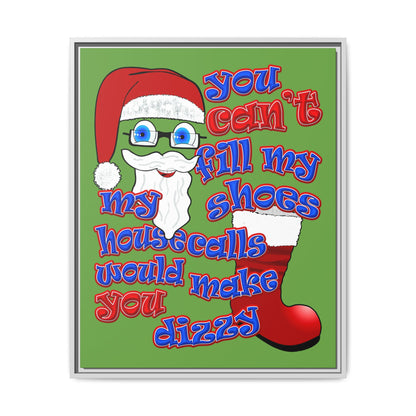 santa's shoes - framed canvas art (green)