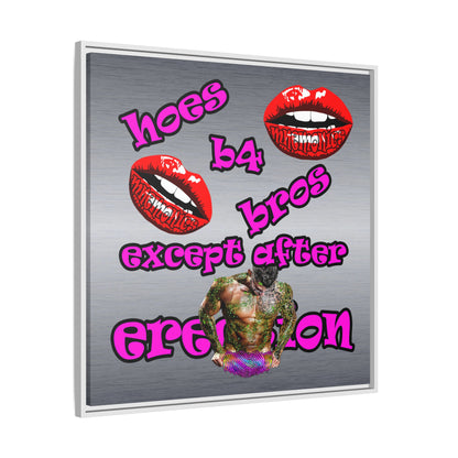 hoes b4 bros - framed canvas art (brushed nickel)