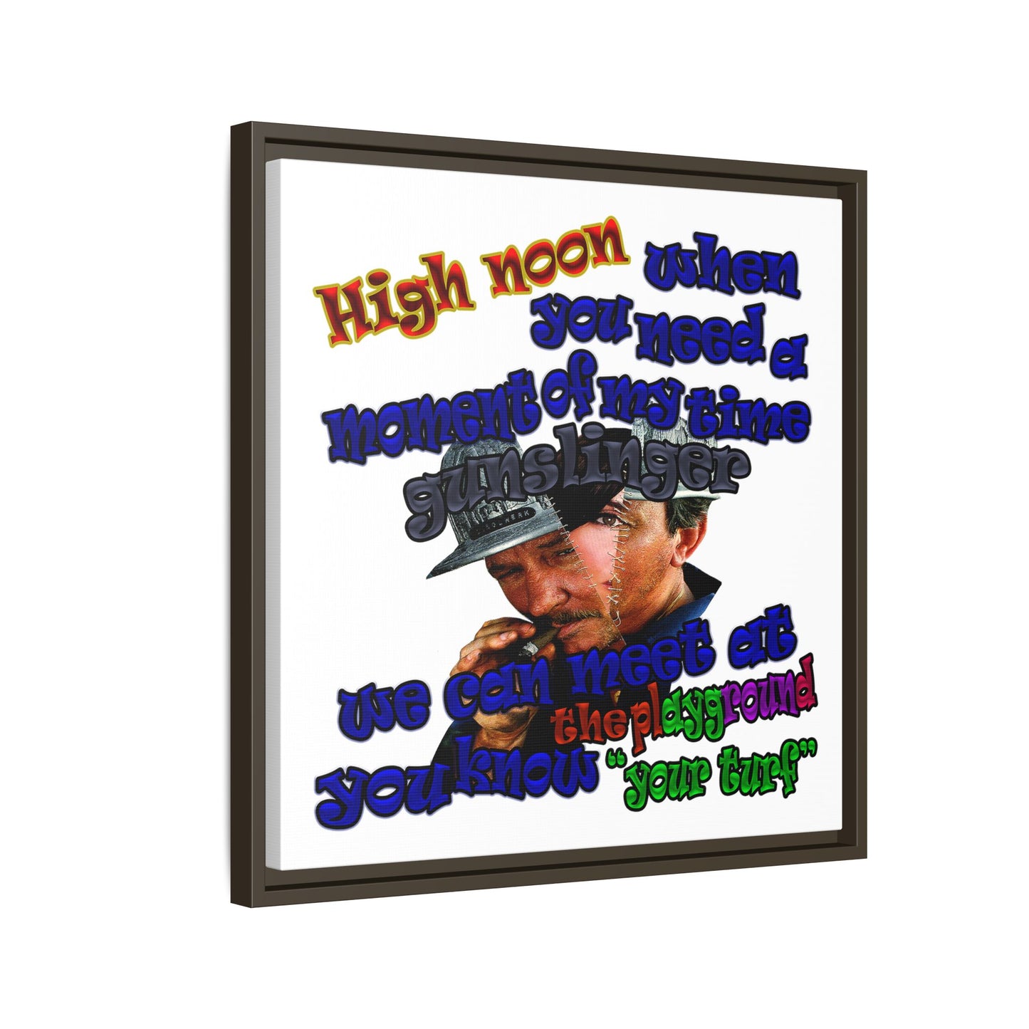 high noon - framed canvas art (white)