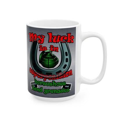 my luck - White Mug (brushed nickel)