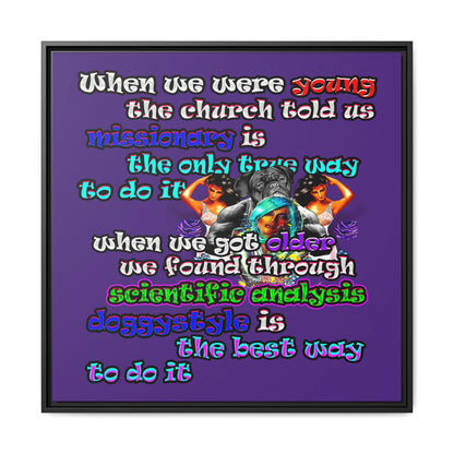 doggystyle - framed canvas art (purple)