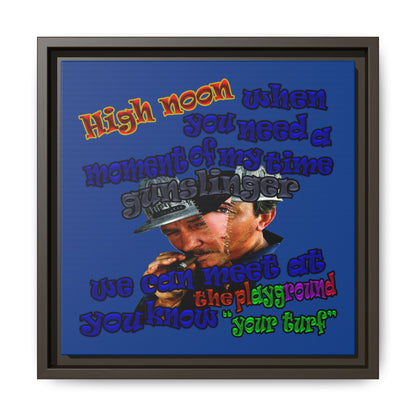 high noon - framed canvas art (dark blue)