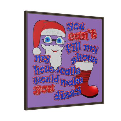 santa's shoes - framed canvas art (light purple)