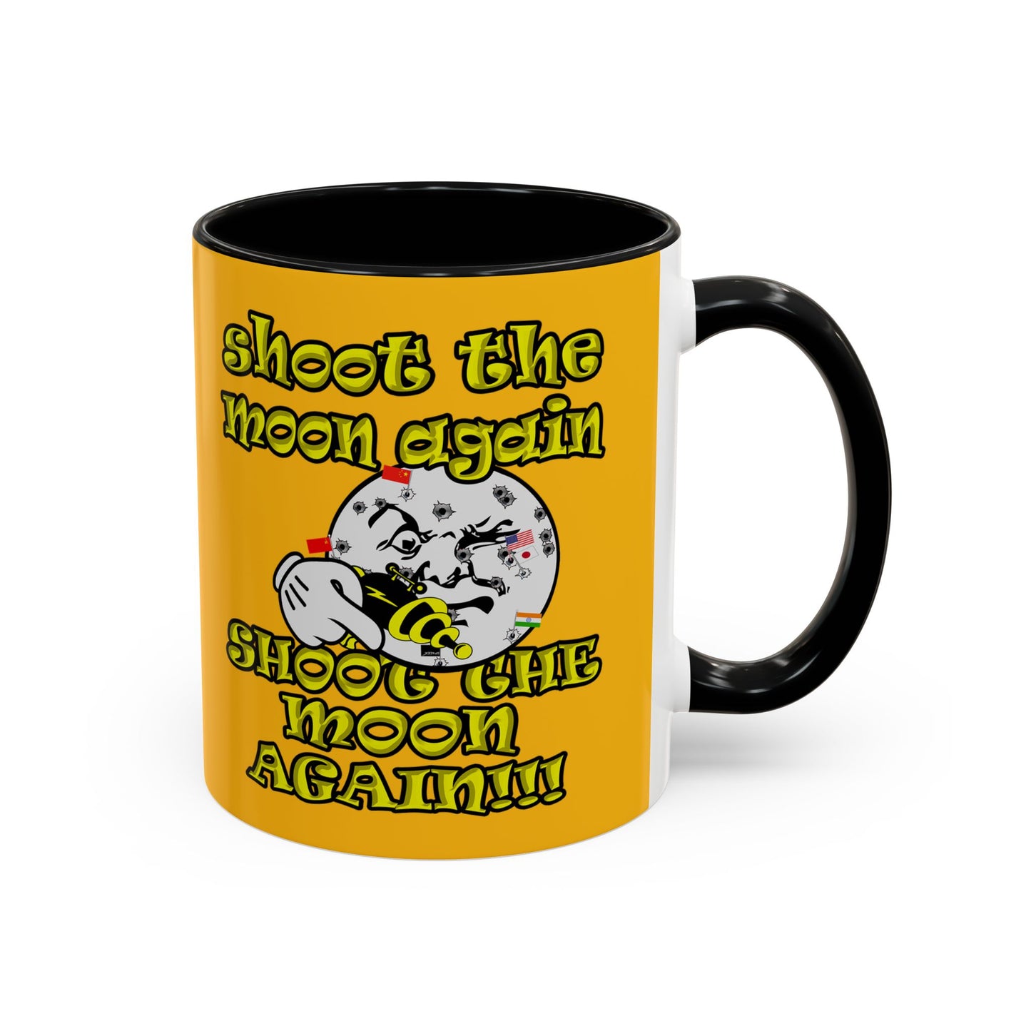 shoot the moon again - Accent Mug (yellow)