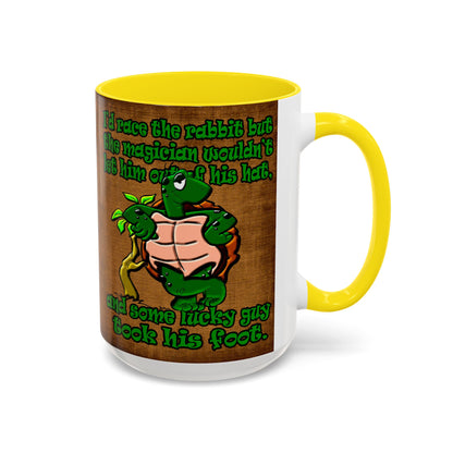 turtle race - Accent Mug (brown papyrus)