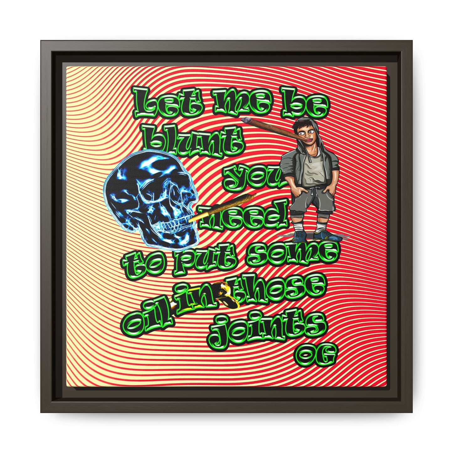 og - framed canvas art (yellow-orange wave)