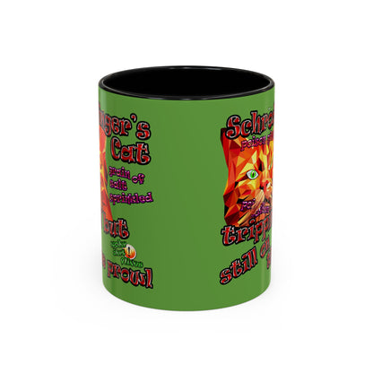 schrodinger's cat - Accent Mug (green)