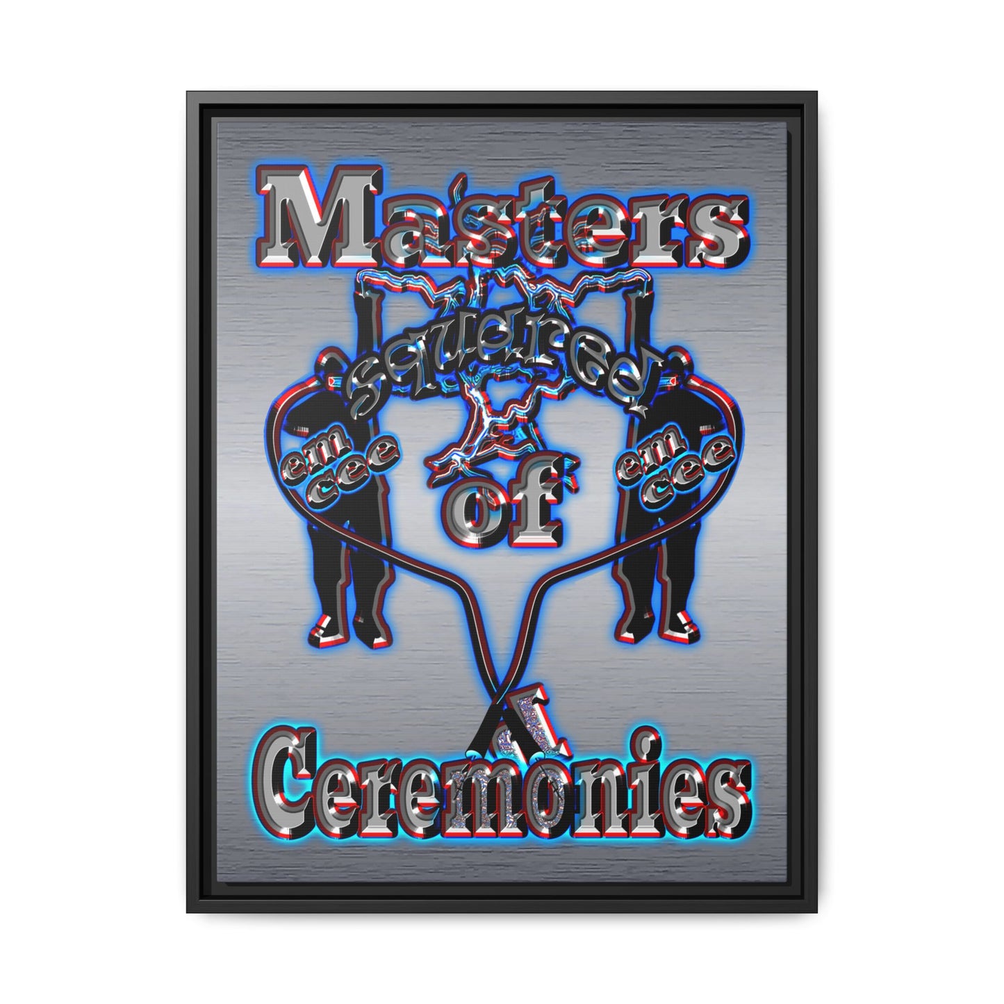 em cee squared - framed canvas art (brushed nickel)