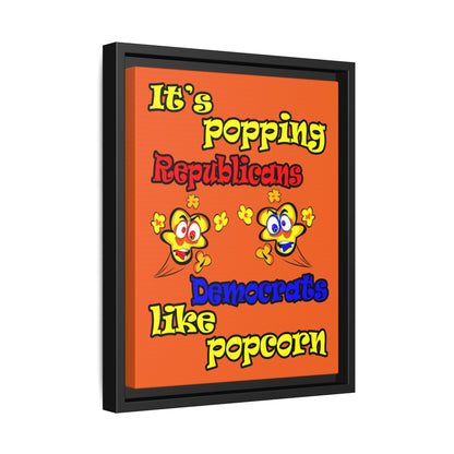 popping like popcorn - framed canvas art (orange)