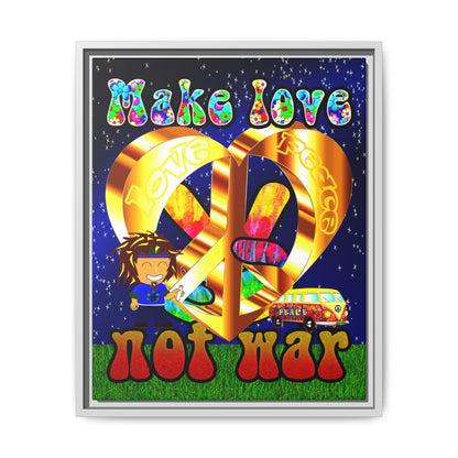 love peace - framed canvas art ('snoops' background)