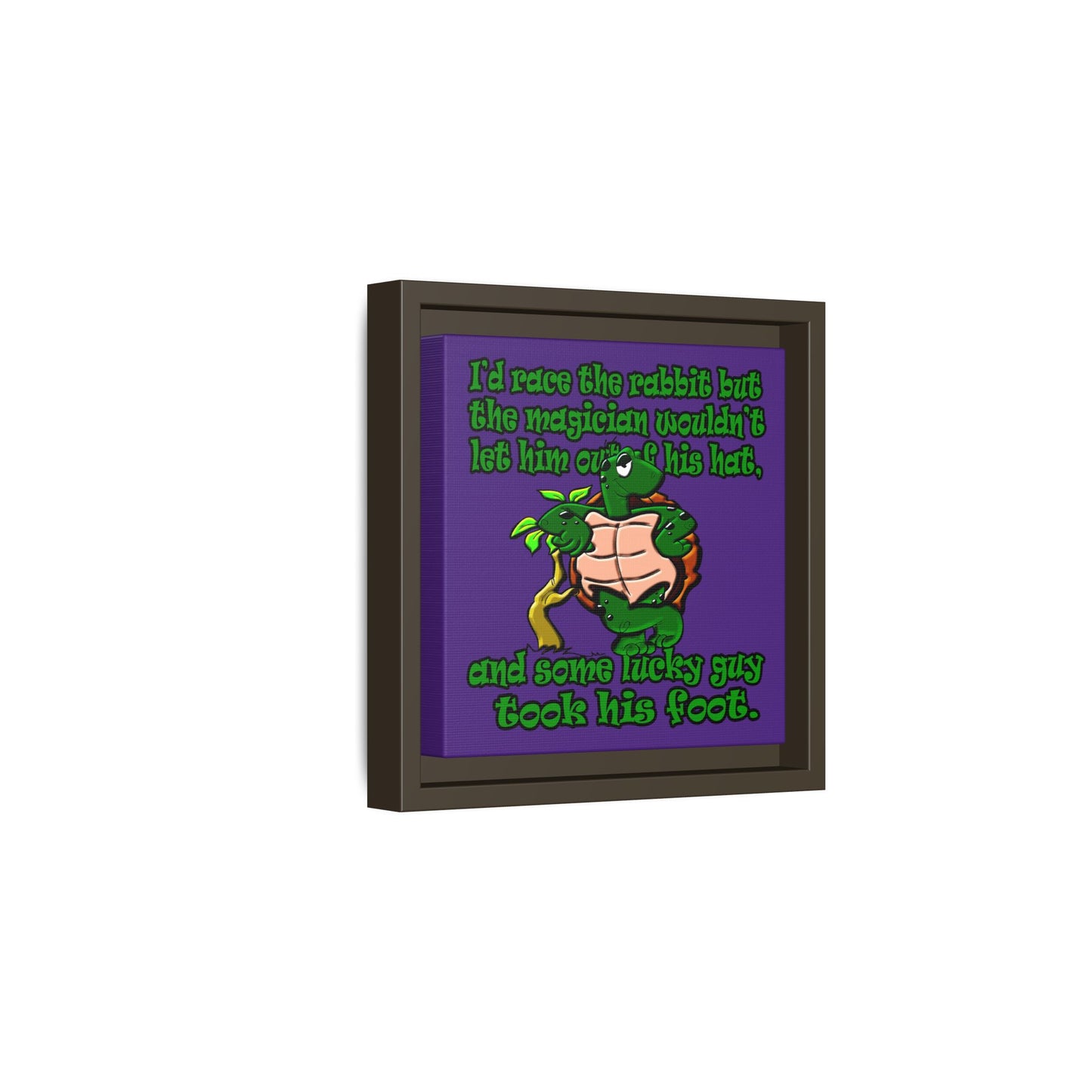 turtle race - framed canvas art (purple)