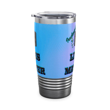 irrelevant - Ringneck Tumbler, 20oz (light blue-purple wave)