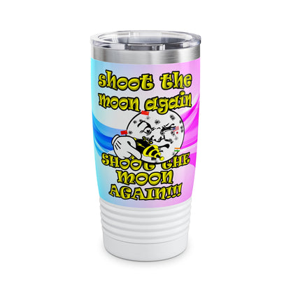 shoot the moon again - Ringneck Tumbler, 20oz (light blue-pink wave)