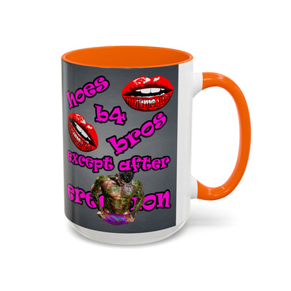 hoes b4 bros - Accent Mug (grey-light grey)