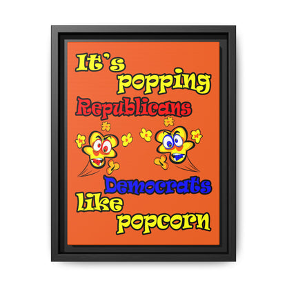 popping like popcorn - framed canvas art (orange)