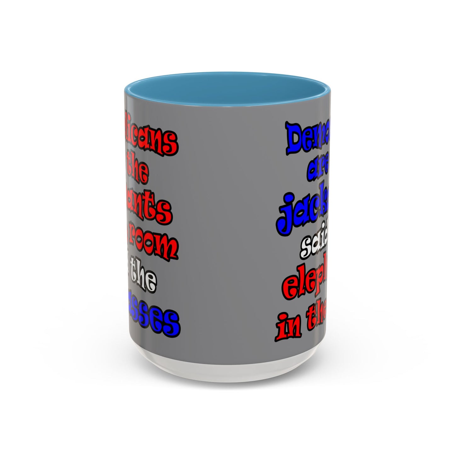donkeys and elephants - Accent Mug (grey)