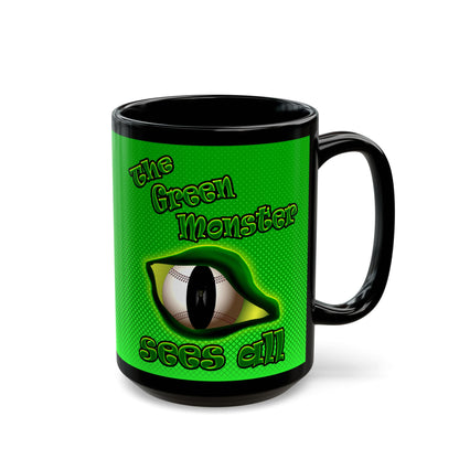 green monster - Black Mug (logo green)