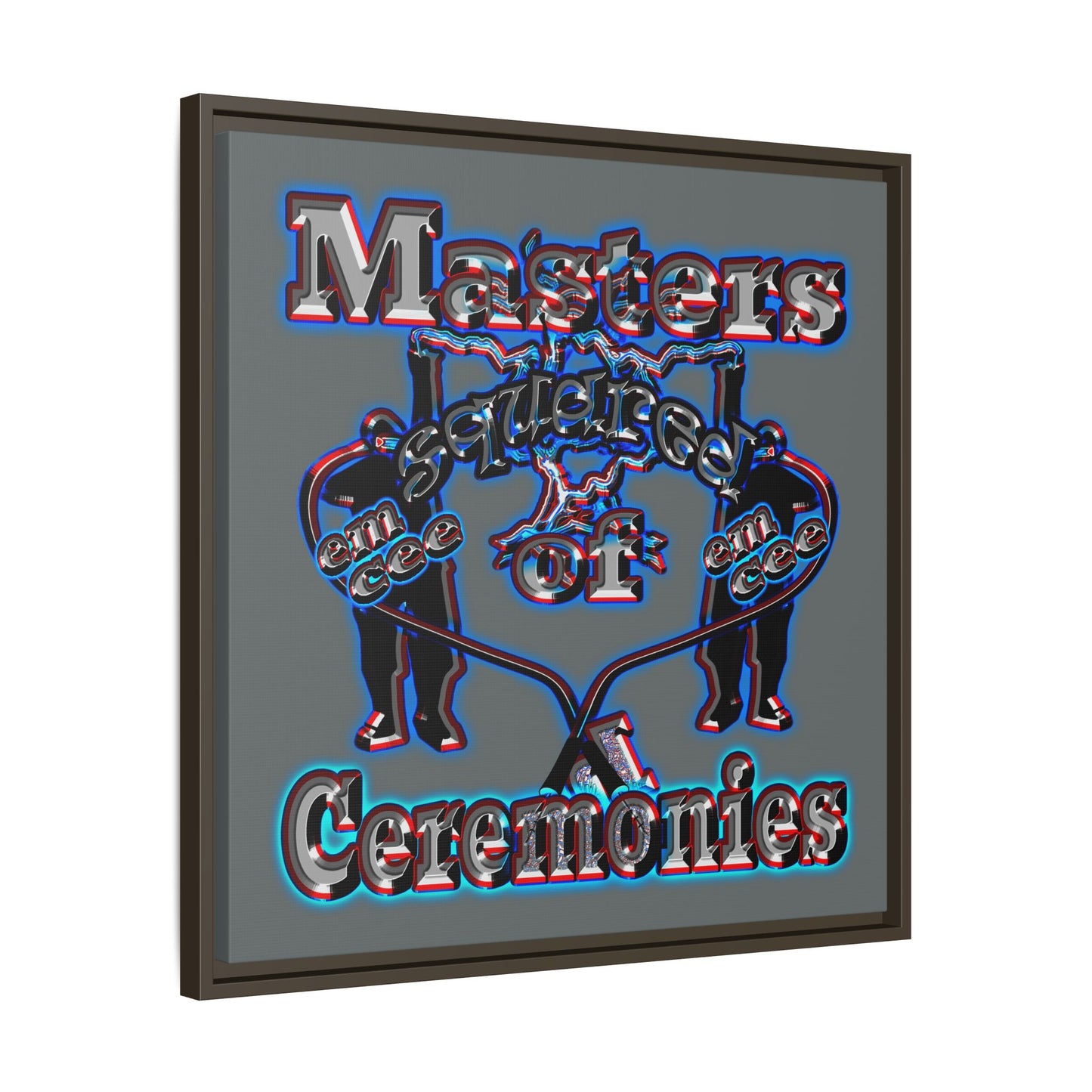 em cee squared - framed canvas art (dark grey)