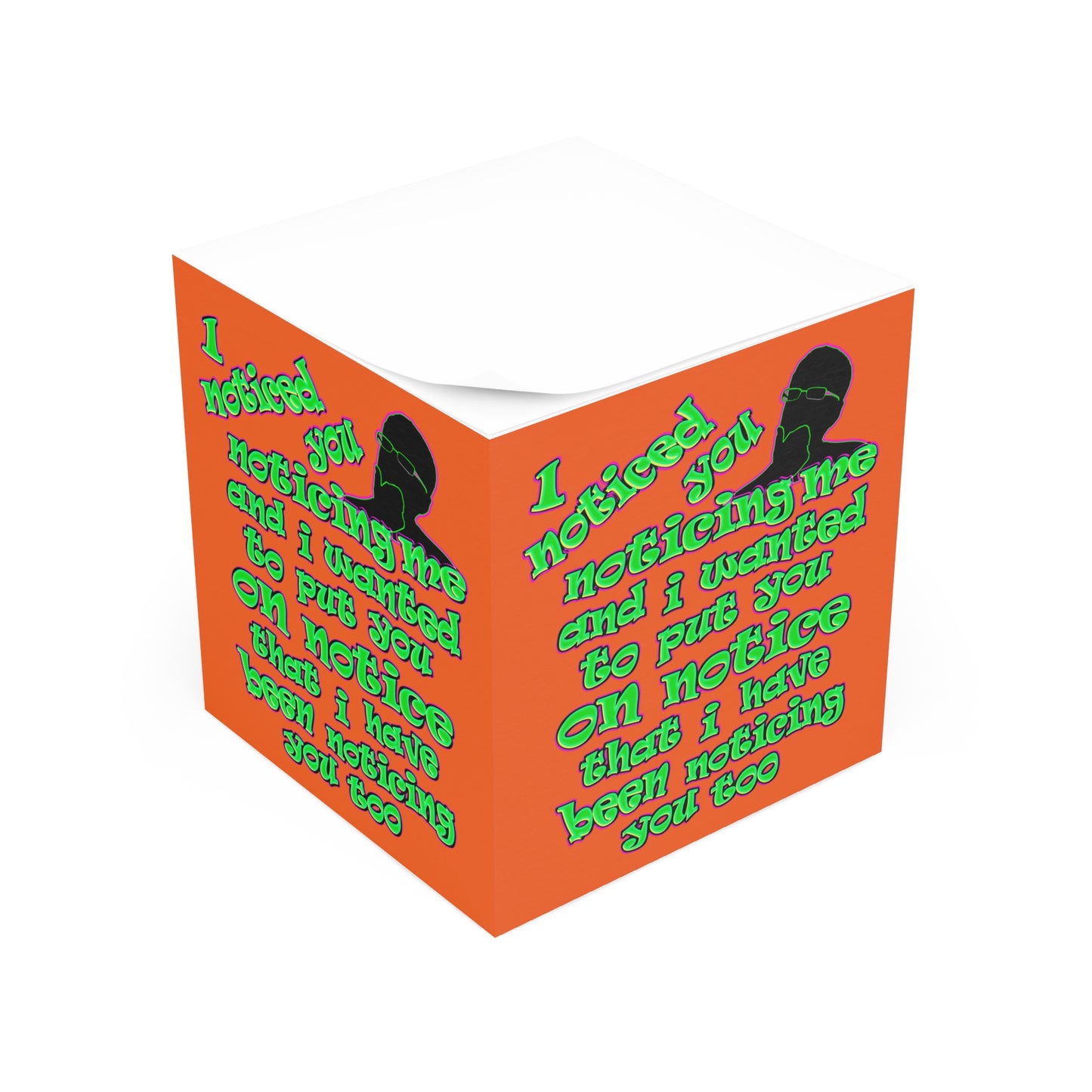 noticed you noticing - note cube (orange)