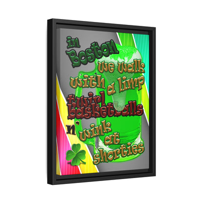 celtics logo - framed canvas art (rainbow split)