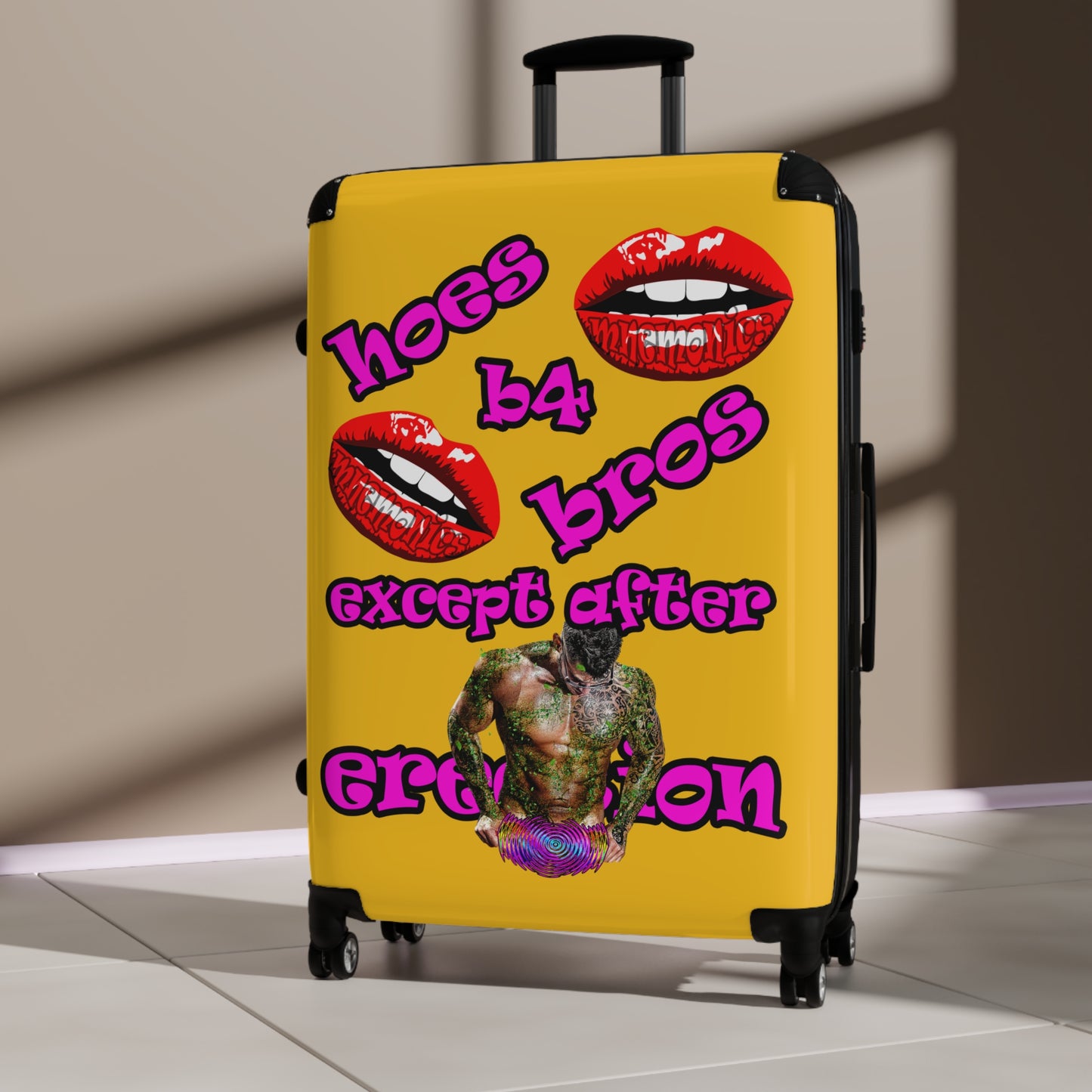 hoes b4 bros - Suitcase (yellow)