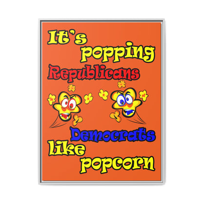 popping like popcorn - framed canvas art (orange)