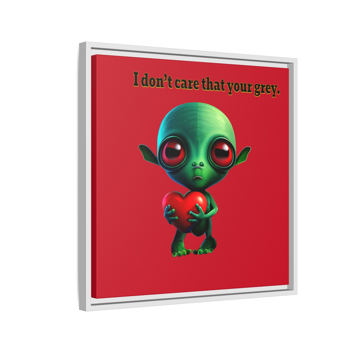 I don't care that your grey - framed canvas art (dark red)