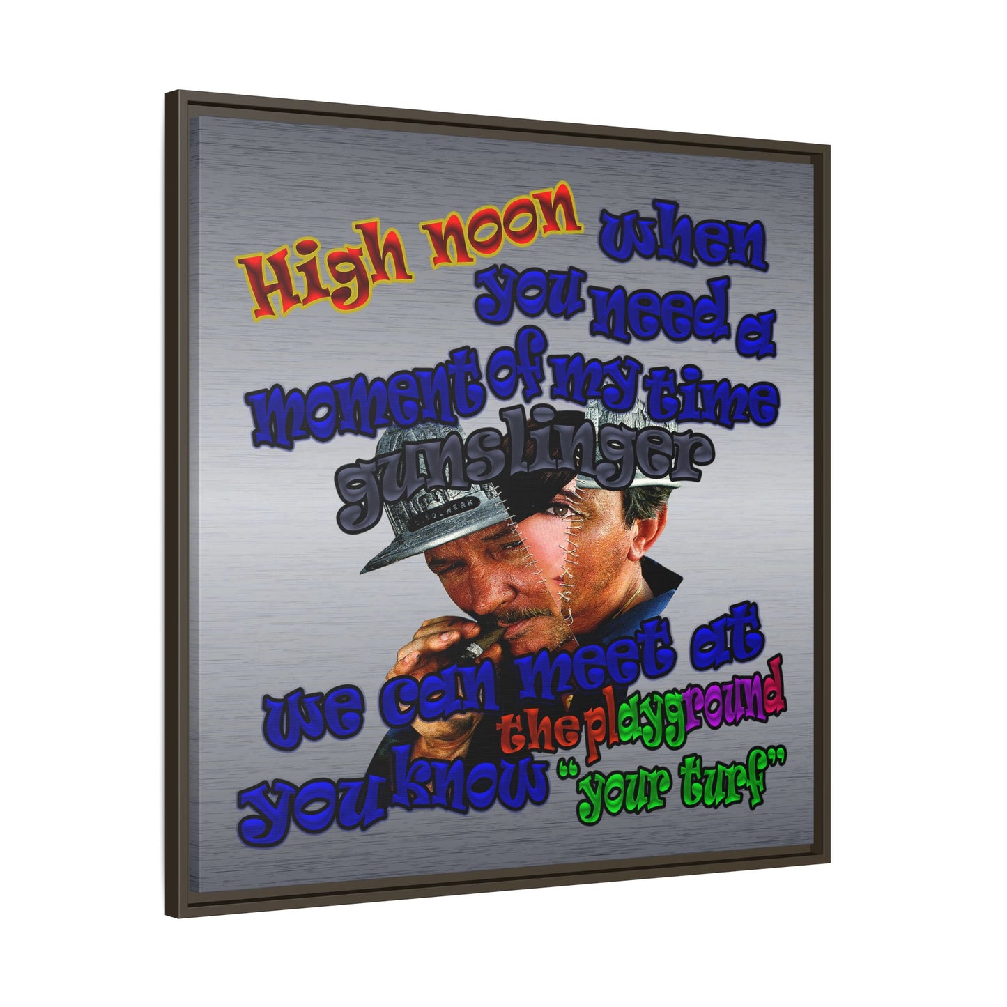 high noon - framed canvas art (brushed nickel)