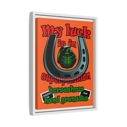 my luck - framed canvas art (orange)