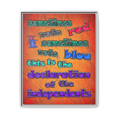 declaration of the independents - framed canvas art (burnt orange)
