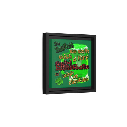 celtics logo - framed canvas art (dark green)