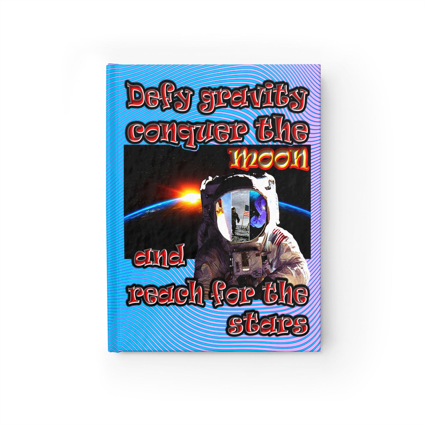 defy conquer reach - journal-lined (light blue-purple wave)