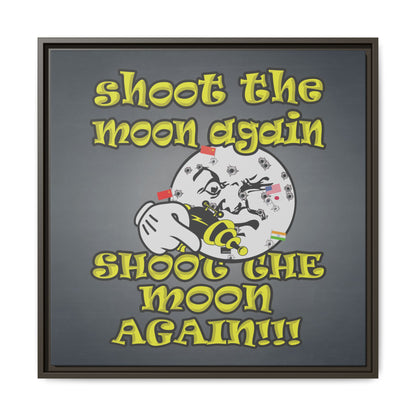 shoot the moon again - framed canvas art (grey-light grey)