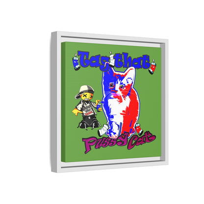 tag that - framed canvas art (green)