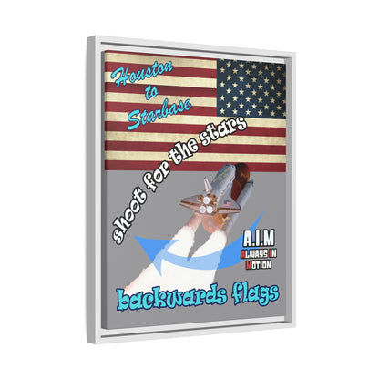 shoot for the stars - framed canvas art (grey)