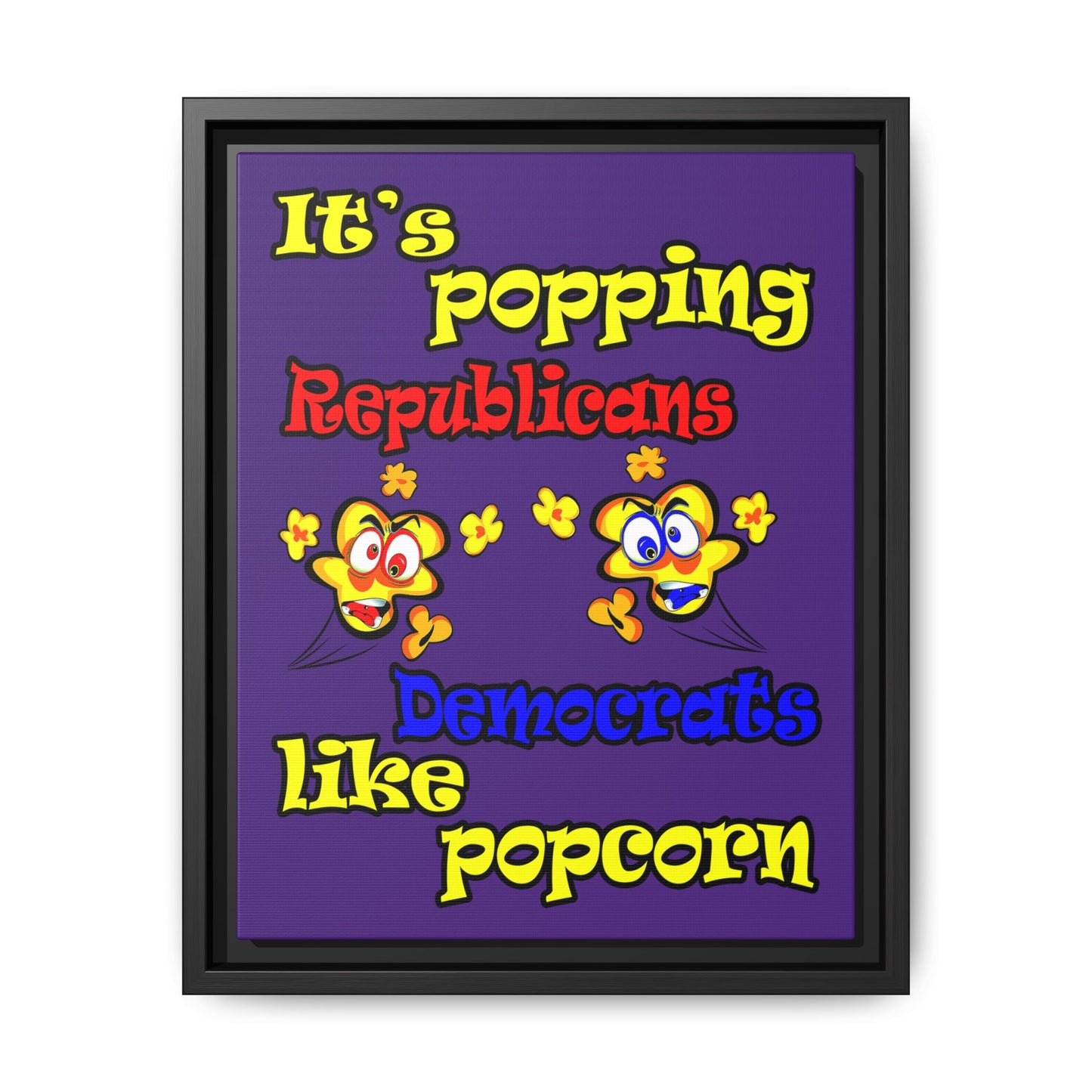 popping like popcorn - framed canvas art (purple)
