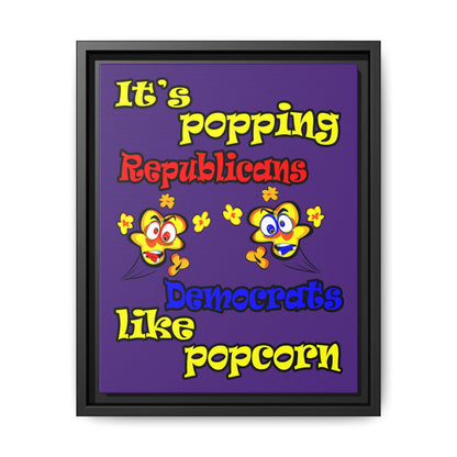 popping like popcorn - framed canvas art (purple)