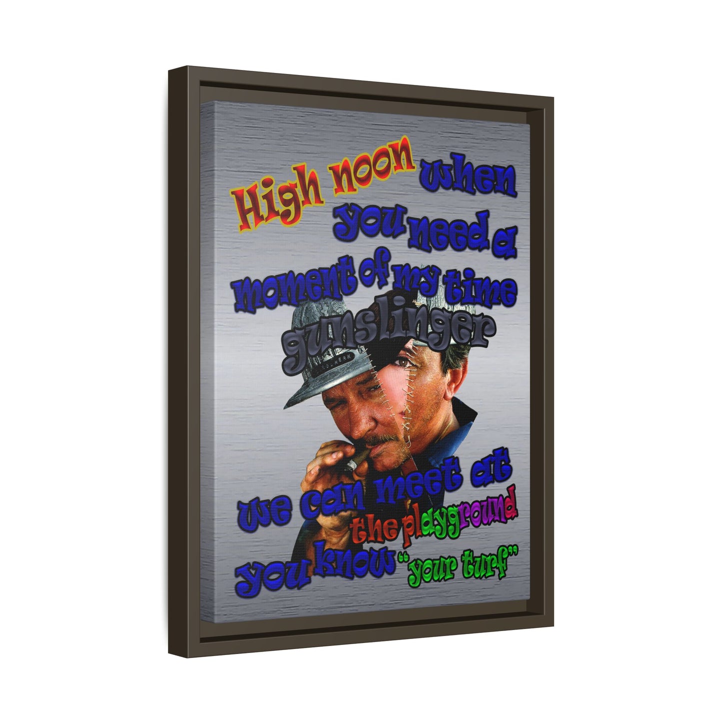 high noon - framed canvas art (brushed nickel)