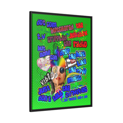 drop the beat - framed canvas art (logo green)
