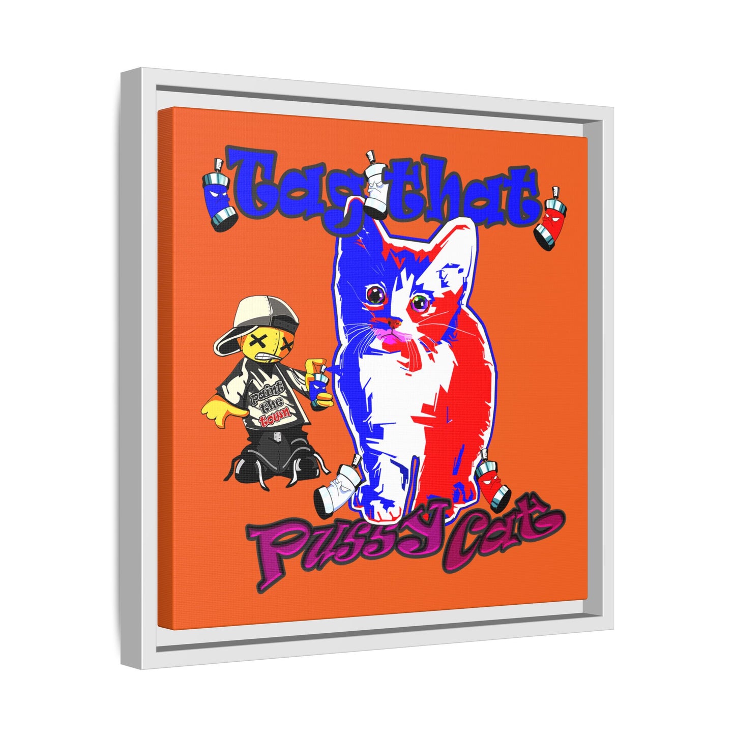 tag that - framed canvas art (orange)