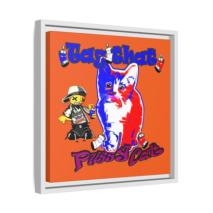 tag that - framed canvas art (orange)