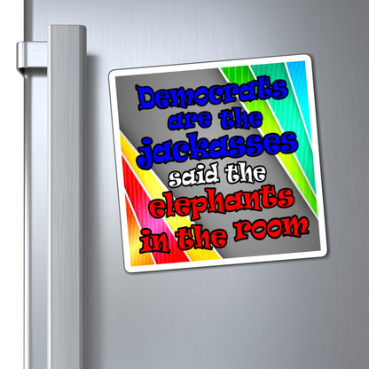 donkeys and elephants - Magnets - (rainbow split)