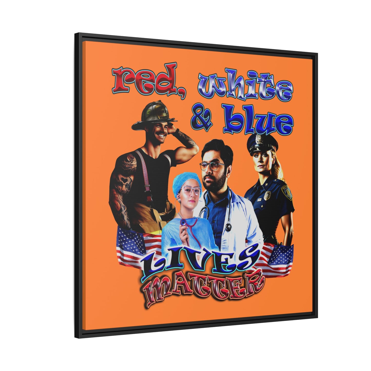 rw&b lives matter - framed canvas art (crusta)