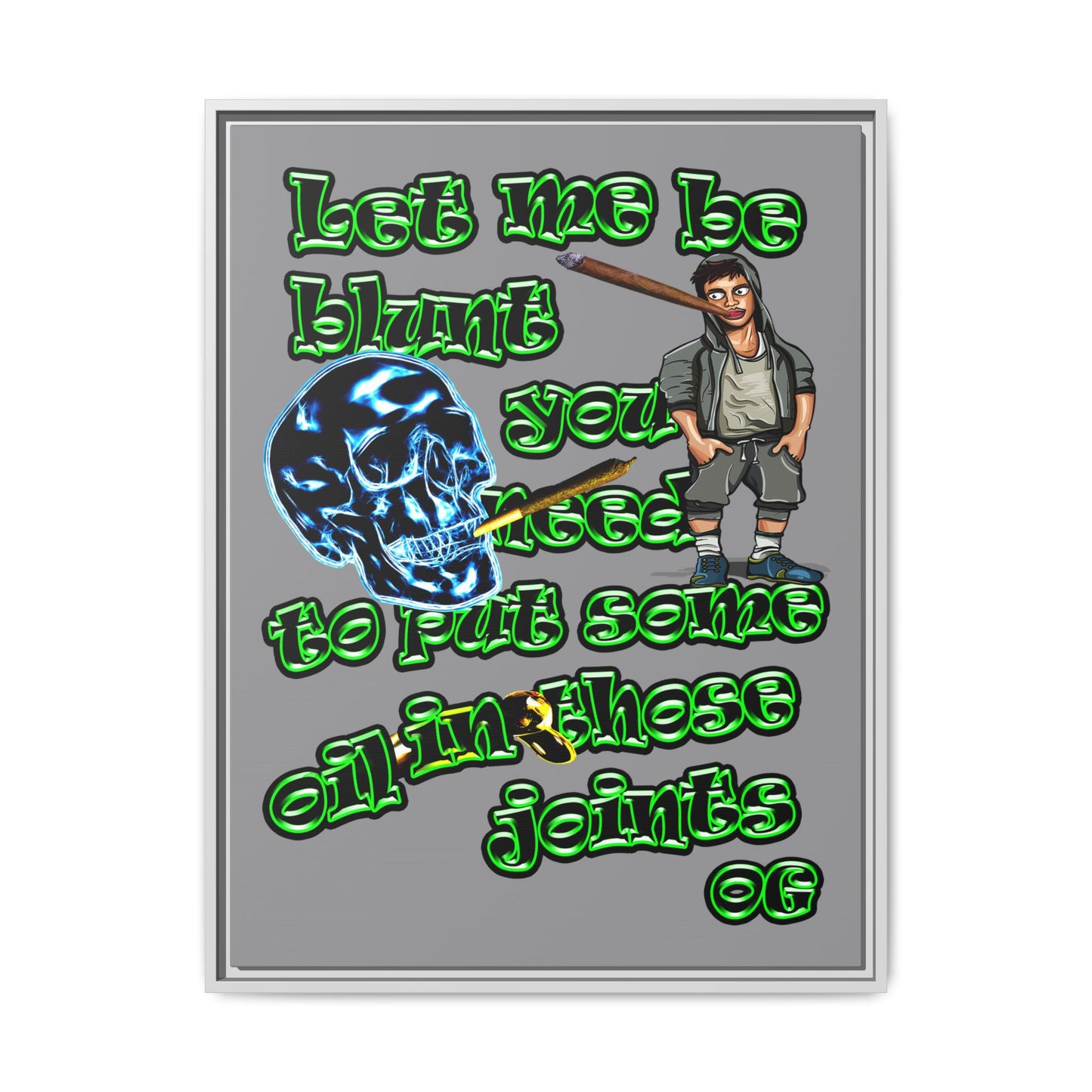 og - framed canvas art (grey)