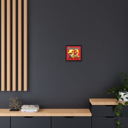 love peace - framed canvas art (red)