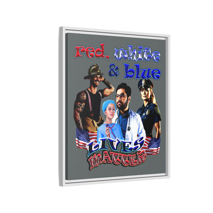 rw&b lives matter - framed canvas art (dark grey)