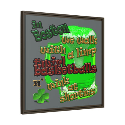 celtics logo - framed canvas art (dark grey)